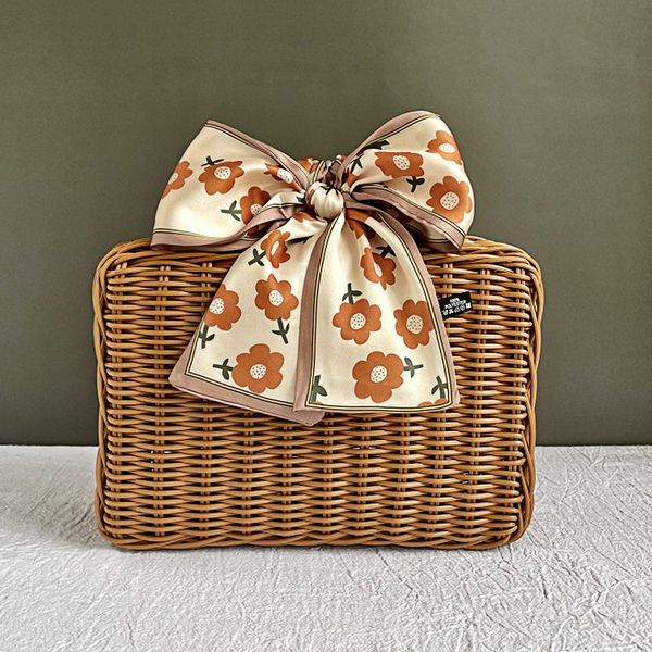 

duffel bags retro imitation rattan box suitcase makeup case birthday wedding gift 230807
