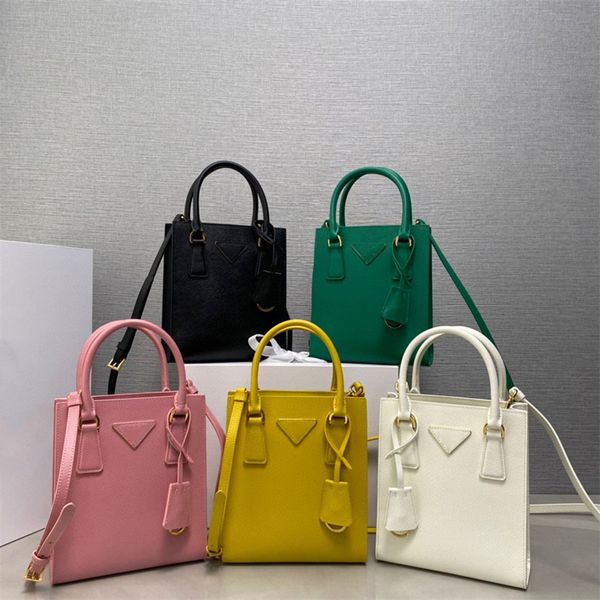 

9a authentic quality designer saffiano small tote bag fashion retro tote fashion messenger handbags in genuine leather women internal serial
