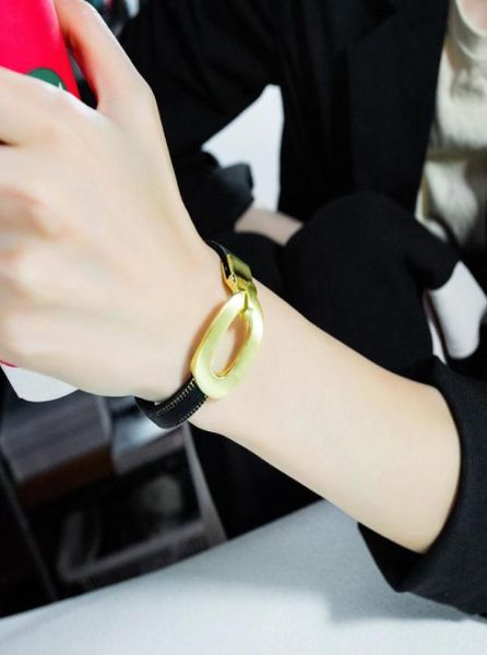 

multilayer pu leather woven bracelet for men women new fashion jewelry punk copper buckle bracelets bangles anniversary gift6320031469011, Golden;silver