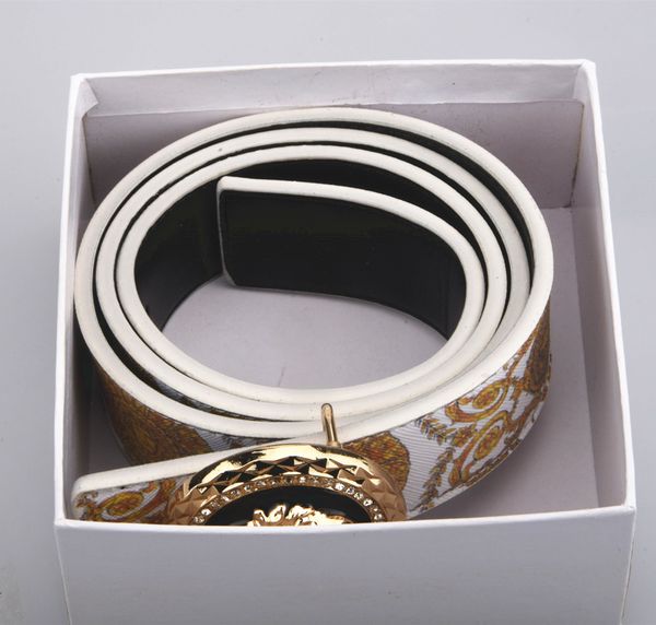 

men designers belts head round gold buckle belt women waistband ceintenuine leather classical designer belt cowhide width 3.8cm with gift bo, Black;brown