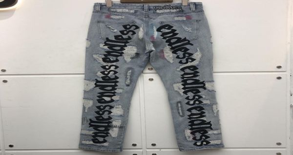 

men039s jeans denim men women streetwear pants damage hole distressed cowboy letter embroidery3516215, Blue