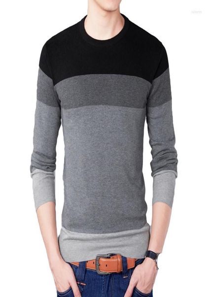 

men039s sweaters 2022 autumn fashion brand casual sweater oneck striped slim fit mens pullovers men pull homme contrast color 7642252, White;black