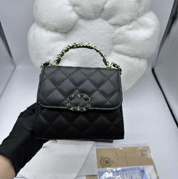 

2023 designer cc 2023 bags women bag wallet handbag lambskin double cover shoulder crossbody bag lady delicate handle chain black