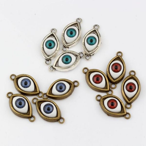 

mic 100pcs antique silver antique bronze zinc alloy turkish evil eye charms pendants diy jewelry 15x30cm8265843, Bronze;silver
