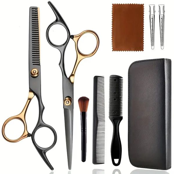 

professional hair cutting scissors set stainless steel straight scissors thinning scissors tools barber salon hairdressing shears