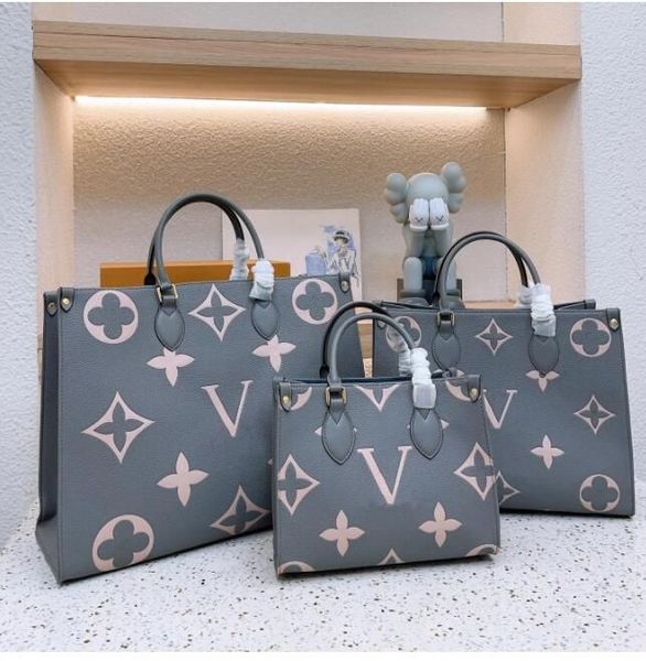 

2023 classic new onthego designer tote bag classic presbyopia women's bag one shoulder crossbody handbag large capacity shopping bag a5