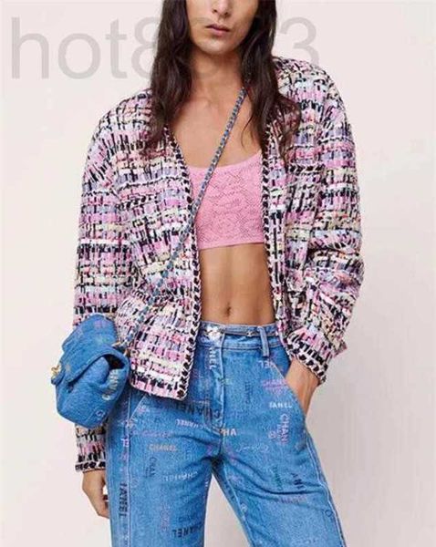 

women's jackets designer new 2023 clothes women jacket clothing fashion autumn winter chains tweed coat leisure camellia coats cardigan, Black;brown