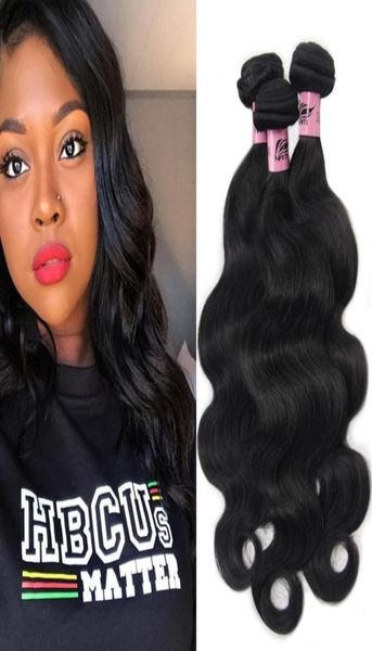 

nami brazilian virgin hair weave body loose deep wave straight hair bundles with closure frontal 34pcslot 100 human remy hair e7892848838, Black
