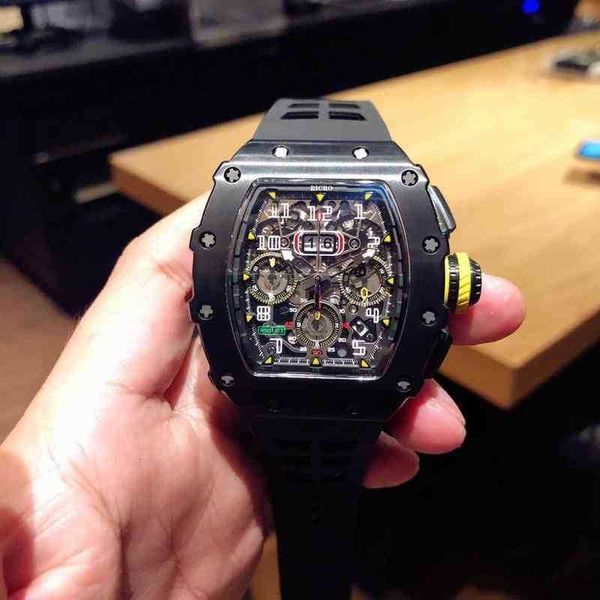 

luxury mens mechanics watch richa mens es stainless steel black red yellow rubber strap automatic mechanical rose gold silver