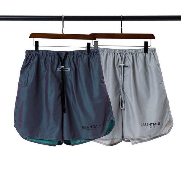 

colorful double thread esential new 3m reflective nylon shorts, Black