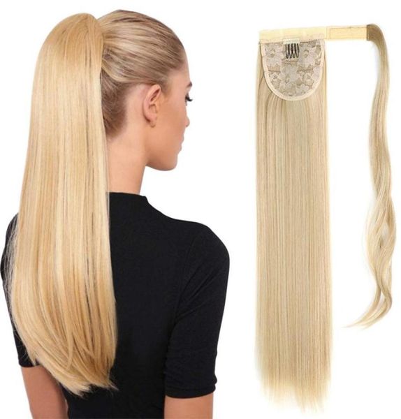 

synthetic wigs long straight ponytail with hair clip in hairpiece natural black false pigtail for women39473993702436