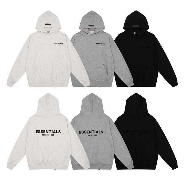 

chaopai esential 24ss front and rear flocked sweater hoodie, Black