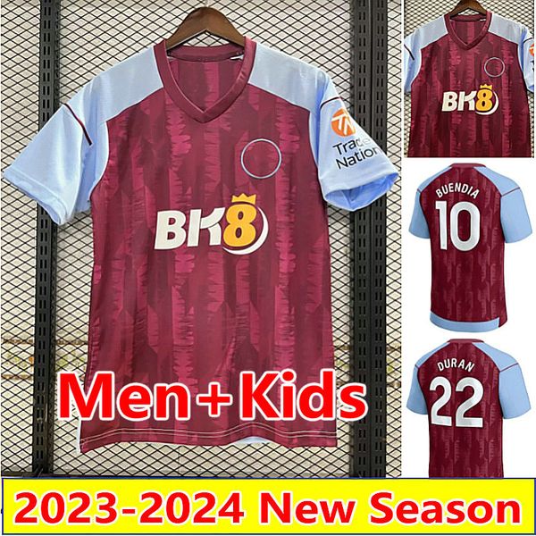 

23 24 kamara home soccer jerseys 2023 home buendia mcginn aston tielemans football shirts coutinho watkins mings villaes alex moreno digne d, Black;yellow