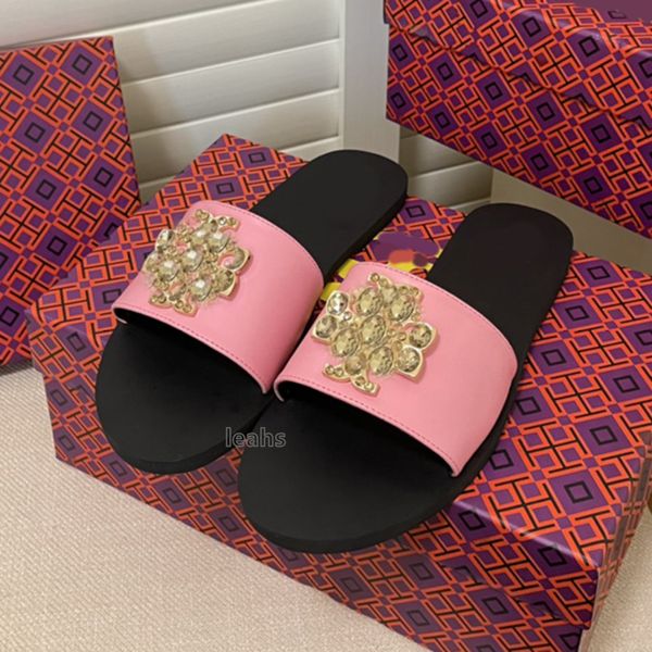 

designer flat woman sandals pink shoe beach sandal leather sandal sandale women slides sliders flip flops luxury slide shoes womens slipper, Black
