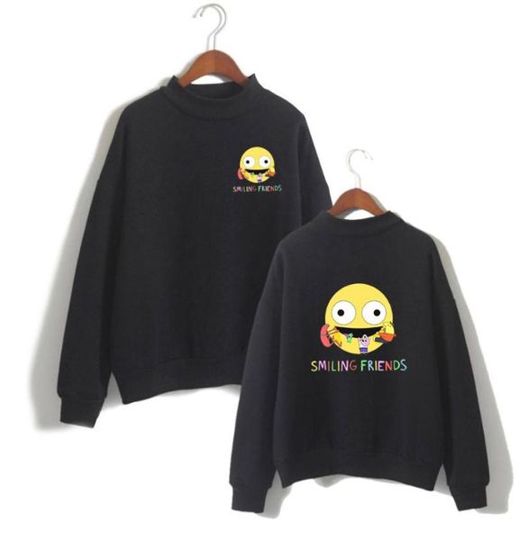 

men039s hoodies sweatshirts smiling friends anime trucksuit fashion thin crewneck unique pullover casual sweatshirt smile tur5243861, Black
