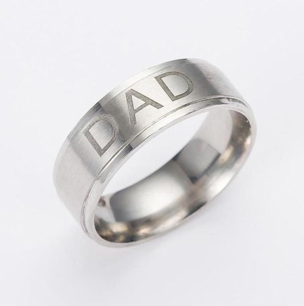 

europe and the united states selling stainless steel ring letters dad ring classic men039s titanium steel ring jewelry father9016868, Silver