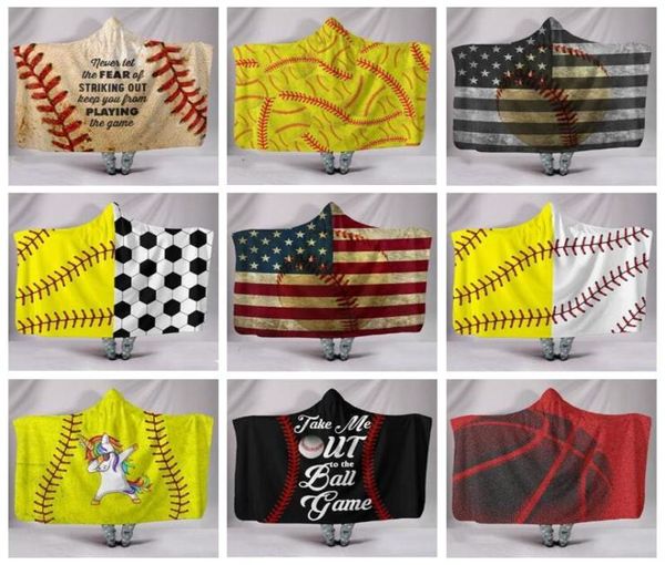 

softball sports cape baseball football sherpa cloak rugby hooded tv blankets soccer 3d bathing towel robes swadding beach shawl 202301208, Black