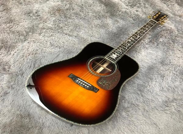 

41 inch spruce solid wood section sunset color life tree folk guitar8308345