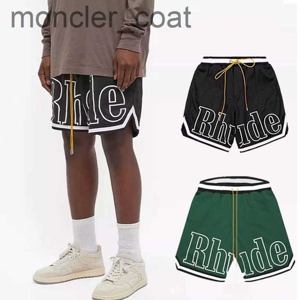 

rhude basketball shorts men's summer beachwear mesh breathable sweat wicking fitness shorts yfihsp, White;black