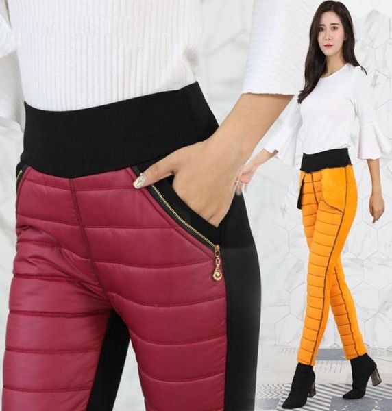 

new winter warm pants thick cotton ladies 2019 fashion tight high waist stretch pants ladies casual comfortable snowpants women a11116199, Black;white