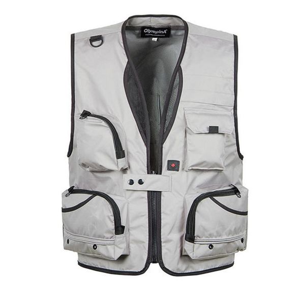 

whole xl5xl men039s pography work vest vneck multipocket reporters director sleeveless jacket outerwear a3643645603, Black;white
