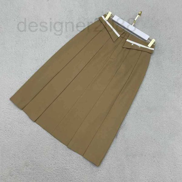 

skirts designer 23 new commuter style temperament contrast reducing color weaving with letter printing pleated half skirt gkqw, Black