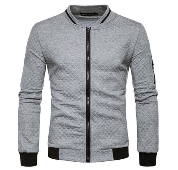 

clothing men039s sweatshirt zipper cardigan jacket coat jacket fashion plaid stand collar mens autumn sweatshirt2548891, Black