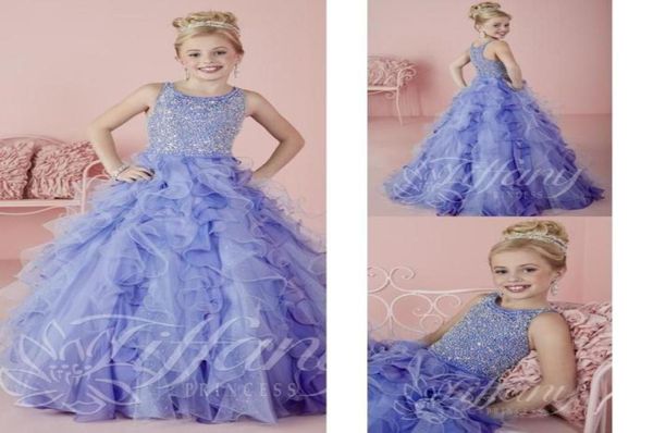 

little girls pageant dresses wear 2021 new jewel neck crystal beads lavender tulle formal party dress for teen kids flowers girls 7393041, White;red