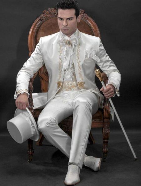 

men039s suits blazers custom made slim fit embroidery groomsmen tuxedos jacketpantsvest groom wedding men suit set prom m5852850, White;black