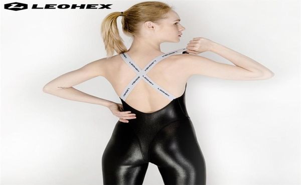 

leohex infinity jumpsuit wet look women yoga sports pants backless workout clothes fitness running gym sport clothes lj2008153814398, Gray