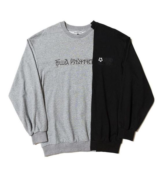

gosha mens sweatshirt hip hop fashion panalled long sleeve pullovers 3 colors russian letters printing ribbed crew neck sweatshirt2587070, Black