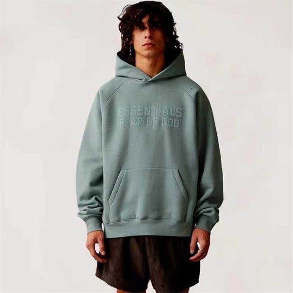 

high street fashion brand season 8 double line series esential chest 3d flocking print hoodie, Black