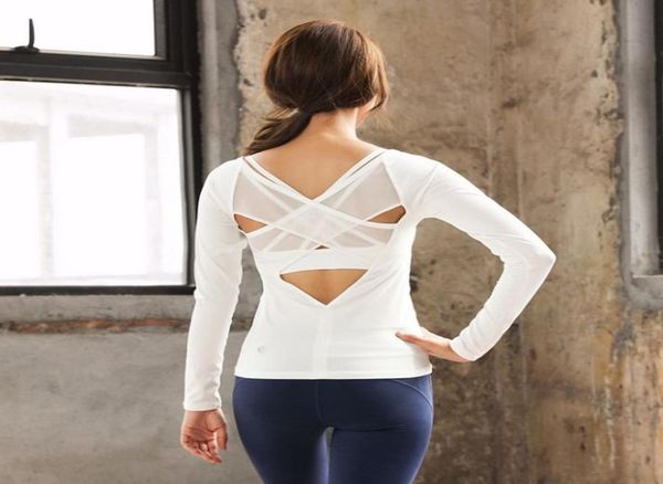 

women tracksuit tees tshirt clothing summer autumn ladies running sports fitness yoga leisure fashion allmatch open back sl6818895, White