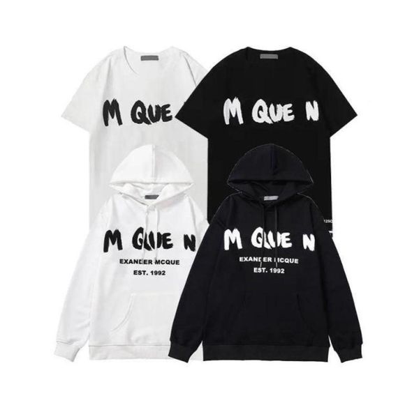 

mens t shirts men039s t shirts mens t shirts mcqueen letter print luxury hoodies designer fashion sweatshirts short sleeve 7295607, White;black