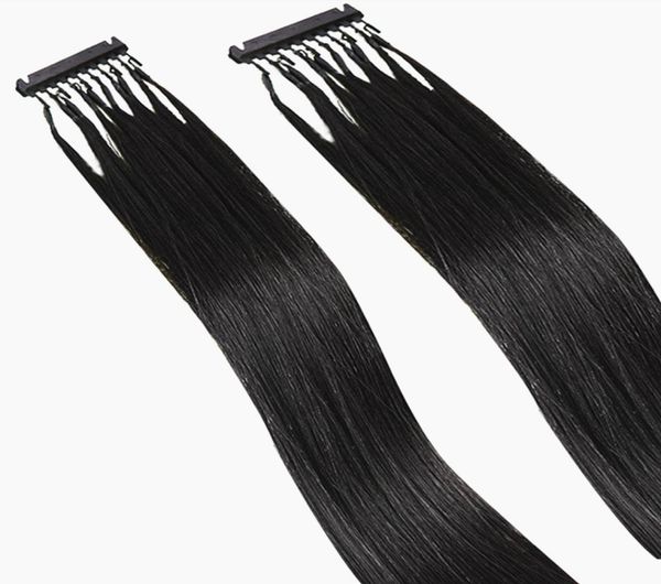 

6d remy human hair extension cuticle aligned clip in extensions can be restyled dyed bleached natural color sliky straight4048041, Black;brown