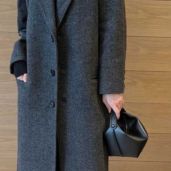 

the row head layer cowhide spring/summer popular design premium texture lunch box bucket bag women's leather handbag european and ameri