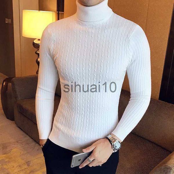 

men's sweaters 2022 korean slim solid color turtleneck sweater mens winter long sleeve warm knit sweater classic solid casual bottoming, White;black