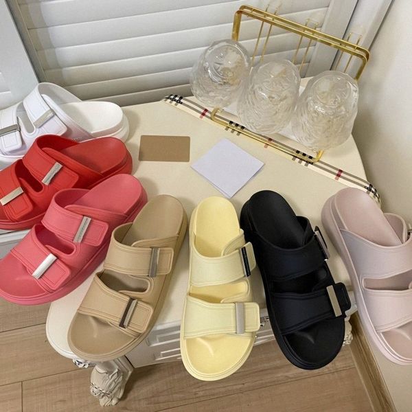 

alexander hybrid womens slipper sliders slippers oversized rubber pool slide platform sandal buckle woman sandals summer flip flops l5nr#, Black