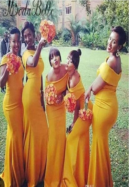 

2018 mermaid long bridesmaid dresses bateau neck nigeria yellow ruched sweep train plus size long evening gowns vestidos68844911465473, White;pink