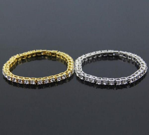 

european and american selling new jewelry hip hop single row diamond bracelet bracelet mens fashion jewelry factory whole5256190, Golden;silver