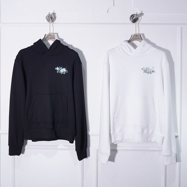 

mens designers hoodies men's hoodie white rose hoodie flowers print men hoodie long sleeve street hip-hop, Black