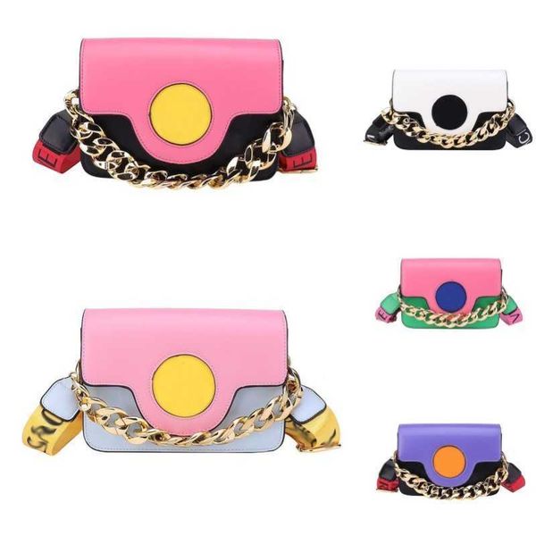 

candy colour two-tone small square bag designer gorgon crossbody bag fashion thick chain shoulder bag women leather luxury evening bag class