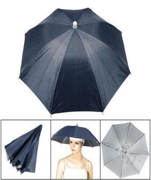 

lot 5 hands fishing rain sun umbrella hat cap navy blue011700810, Black;white