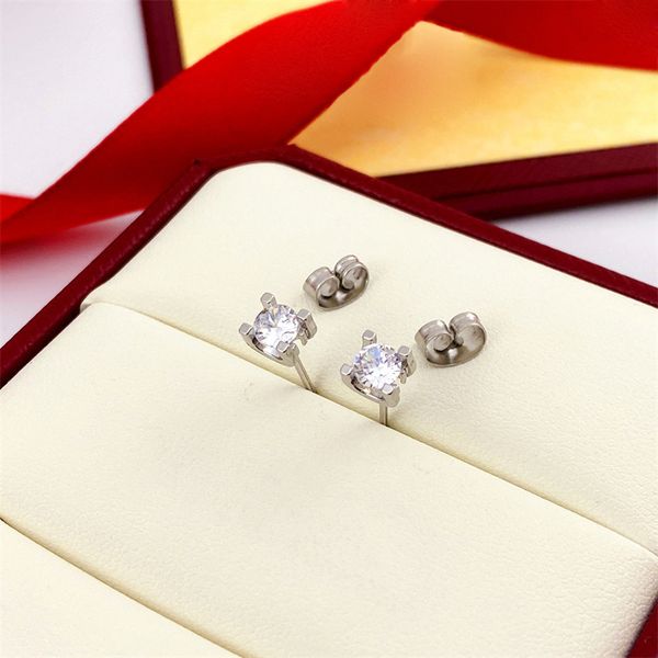 

classic charm gold earrings earring with diamond studded women's gold titanium steel luxury designer gift wedding jewelry not fade, Golden