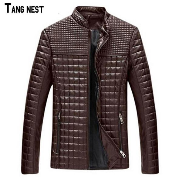 

men039s jackets tangnest 2021 arrival solid fashion pu leather jacket male casual slim fit big size m5xl coat mwj71950624963321140, Black;brown