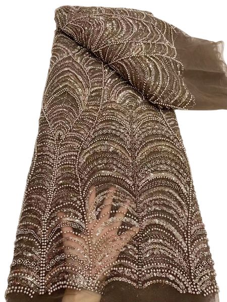 

tulle 5 yards sequins lace evening nigerian women party dress beaded fabric ladies sewing craft gown textile dinner female apparel net cloth, Black;white