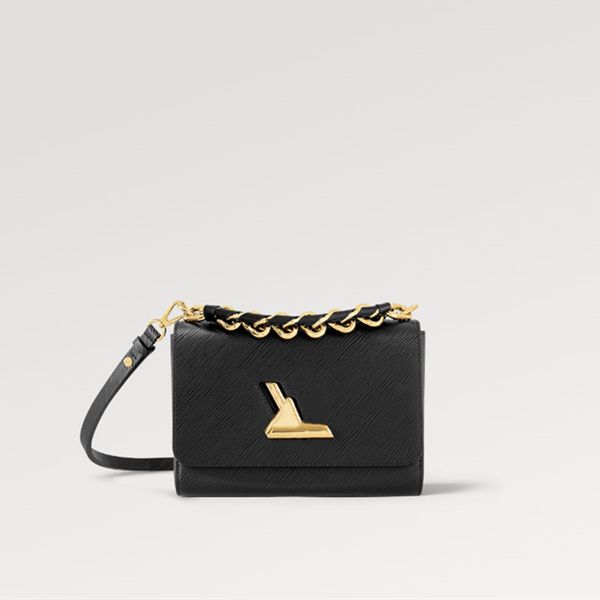 

explosion women's bags m21772 handbag twist mm chunky gold chain glamourous deep dyed epi grained braided leather perfect hand shoulder