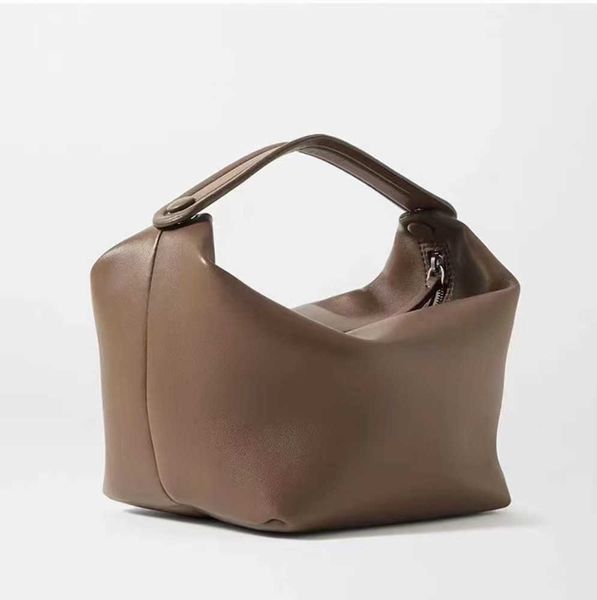 

designer bags the row handbag ladies bucket head layer cowhide lunchbox fashion senior texture leather light luxury and high sense