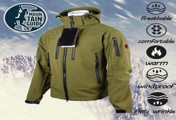 

men jacket winter hooded softshell for windproof and waterproof soft coat shell jacket jackets coats veste homme 2019 new9700808, Black;brown