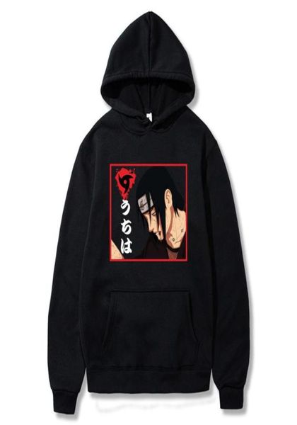 

japanese anime sasuke hoodies men women cartoon uchiha itachi sasuke fight scene costume sweatshirts hip hop clothes y2009152638997, Black
